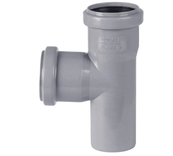 Тройник канализационный внутренний 50x50 мм/90° Политэк